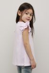 Kids Clothing Bluse rutet med rysjekant lavendel