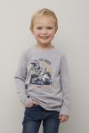 Kids Clothing Langermet dinosaur t-skjorte gråmelert