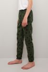 Pyjamasbukse i deilig børstet fleece grønn