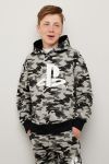 Playstation hoodie med kamo mønster grå-sort