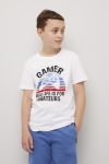 Teen Studio Dennis gamer t-skjorte hvit.