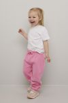 Kids World joggebukse med elastisk linning og snøring. rosa