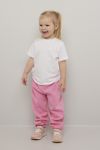 Kids World joggebukse med elastisk linning og snøring. rosa