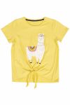 Kids Clothing med lamaprint og tøff knytedetalj gul