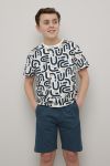 Teen Studio T-skjorte mønstret Isak hvit-blå