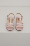 Beauty Step glitter sandal med hæl rosa.
