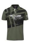 Vinson Camp Piquet T-skjorte med krage og print oliven