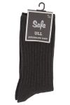 Safa sokker ankel, ribbestrikket ensfarget sort