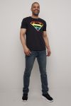 T-skjorte Superman rainbow Sort