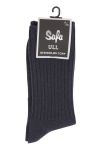 Safa sokker ankel, ribbestrikket ensfarget marine