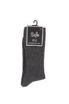 Safa sokker ankel, ribbestrikket ensfarget gråmelert