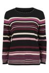 Fair Lady genser med lurex sort med rosa striper