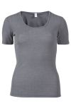Eva t-skjorte i merinoull/silke grå