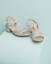 Beauty Step glitter sandal med hæl sølv