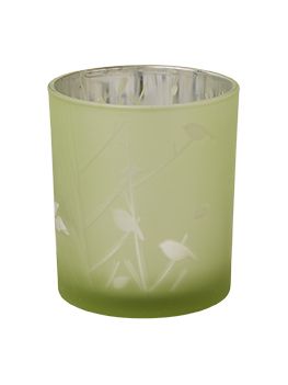 Lysglass grønn fugl 10cm grønn