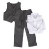 Baby World bukse, vest, skjorte 3-delt sett grå