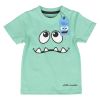T-skjorte med artig Little Monster motiv sjøgrønn