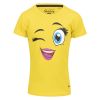 T-skjorte med artig Happy motiv gul