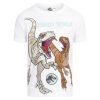 Jurassic World t-skjorte med raptor hvit.