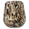 Marian telysglass leopardmønster grå