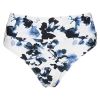 Swimwear Bikinitruse med regulerbar livhøyde og print hvit/blå