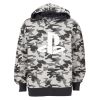 Playstation hoodie med kamo mønster grå-sort