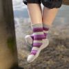 Safa Phoenix sokker cerise/grå stripete