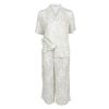 Nightwear Halley pyjamas med print hvit/lysegrønn
