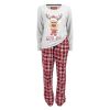 Crazy Christmas God Jul pyjamas til dame gråmelert-rød