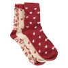 Valentines sokk 3 pk rød-hvit