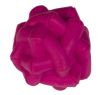 Rubber dog toy Ball with Bamboo pads cerise.