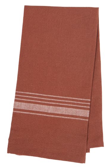 Hverdag kjøkkenhåndkle med striper resirkulert 50x70cm rust/hvit