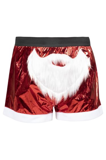 Crazy Christmas Funny boxer med nisseskjegg rød/hvit