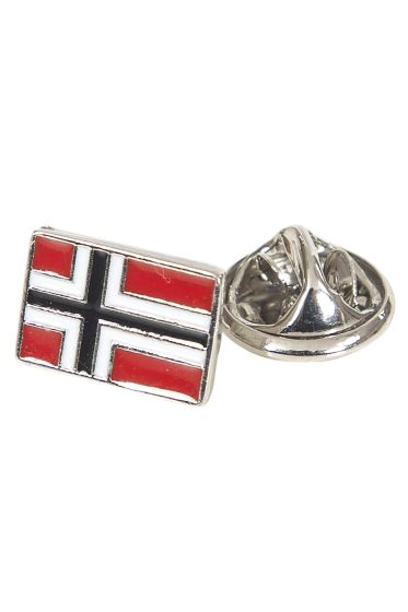 Pin med norsk flagg rød