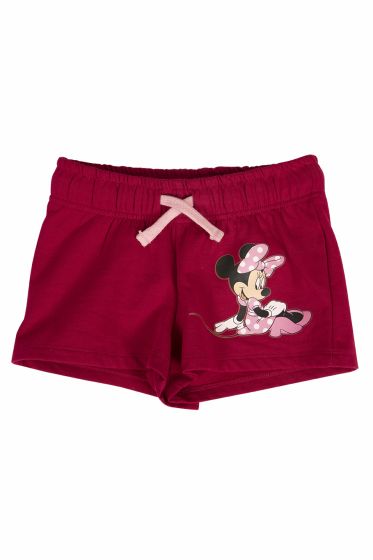 Disney Minnie shorts med elastisk linning og knytting rosa