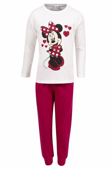 Disney Minnie pyjamas sett med Minnie Mus print hvit/cerise