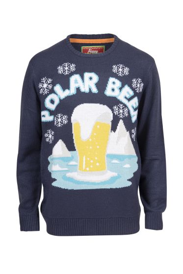 Crazy Christmas Polar Beer Julegenser marine