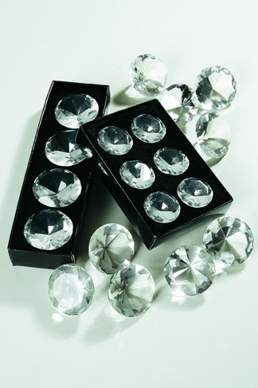 Krystall diamantdekor 4cm 4pk klar