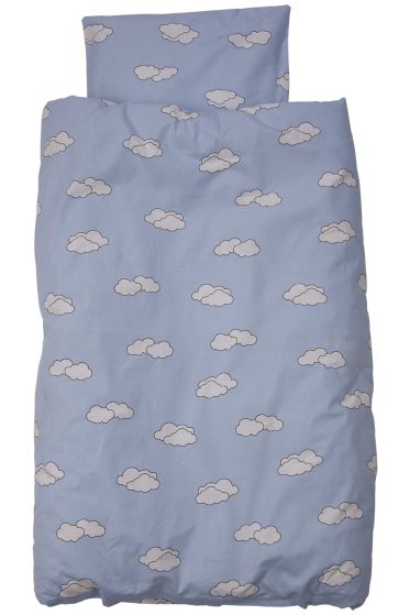 Cozy Sengesett med skyer lyseblå
