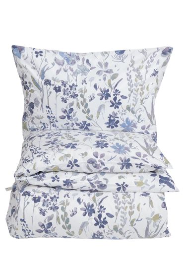 Sov godt Kristine sengesett med blomsterdesign blå