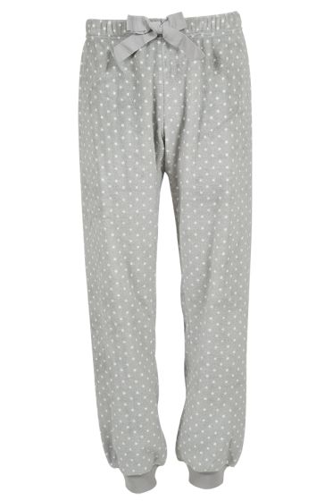 Nightwear Celeste pyjamasbukse i fleece grå med hvite prikker