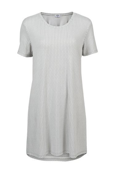 Nightwear nattkjole med prikker grå-hvit