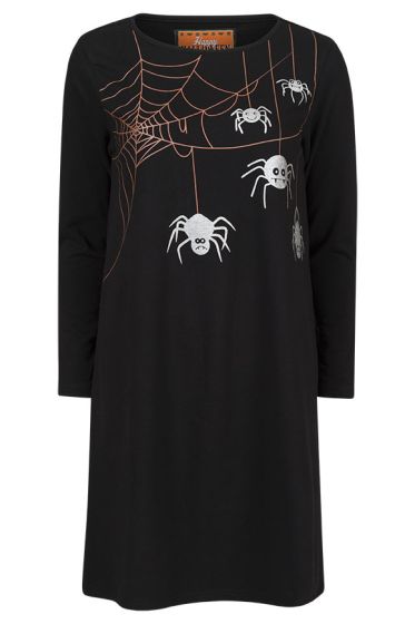 Halloween kjole edderkopp sort