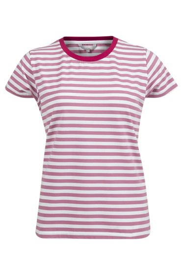 Lifetime stripet t-skjorte med kontrasthals rosa