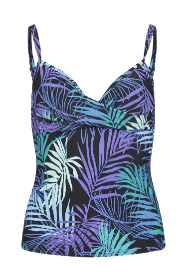 Swimwear Haiti tankini med palmeprint sort-multi
