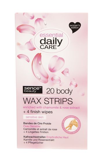 Sencebeauty Body Wax Strips 12 stk chamomile & rose extract
