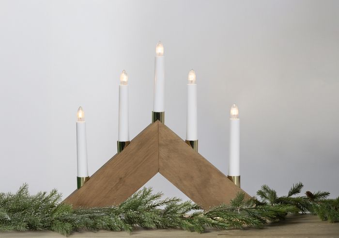 Adventsstake 7armet Nature Brun