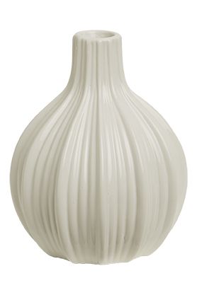 Vase rillet hvit
