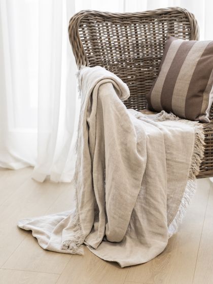 Pledd Linen 130x170 Natur