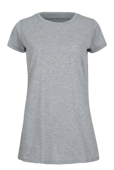 Basic Piper lang t-skjorte gråmelert